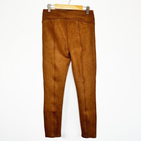 Spanx Faux Suede High Rise Tummy Shaping Rich Caramel Leggings Pant Small Petite - Picture 9 of 15